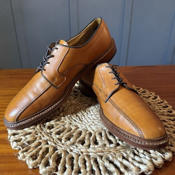 Allen Edmonds Mens Size 12 Hillcrest Leather Blucher Bicycle‑Toe Oxfords Brown - Picture 8 of 14